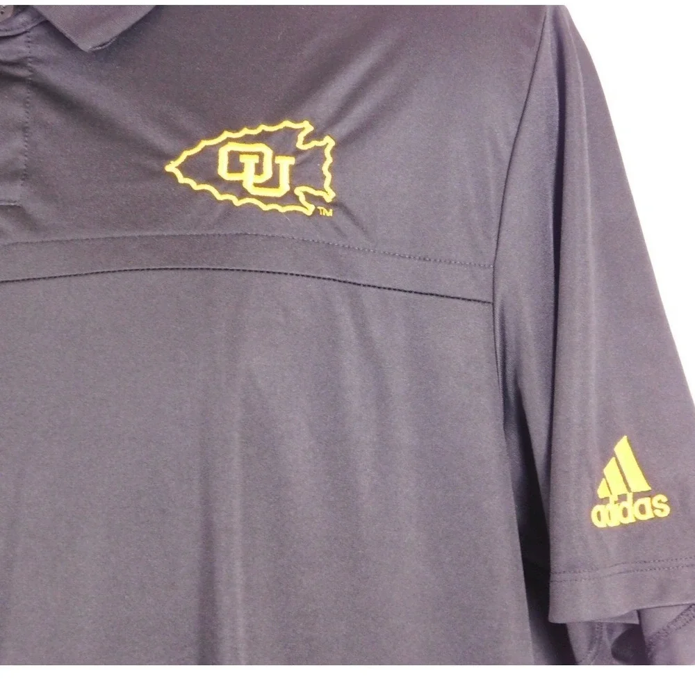 Adidas Oklahoma University College OU Sports Black Mens Lg Polo A183‎